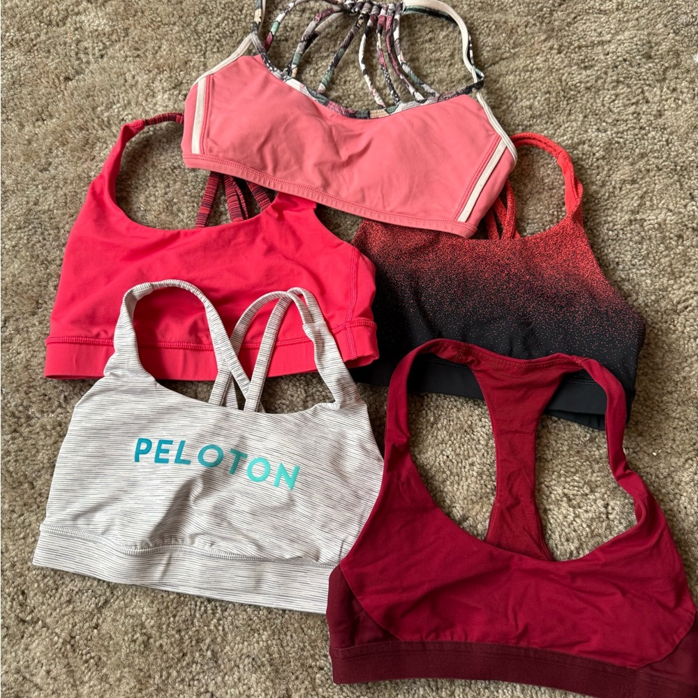 lululemon - lot of 5  Women's Tops - Red, Pink, Black, Gray